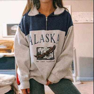ALASKA HOODIE | Warme dameshoodie met halve rits en relaxte fit