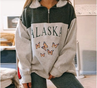 ALASKA HOODIE | Warme dameshoodie met halve rits en relaxte fit