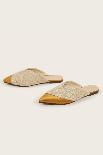 APPHIA | Dames Satijnen Gevlochten Slippers in Rietlook - Zomers, Comfortabel & Elegant