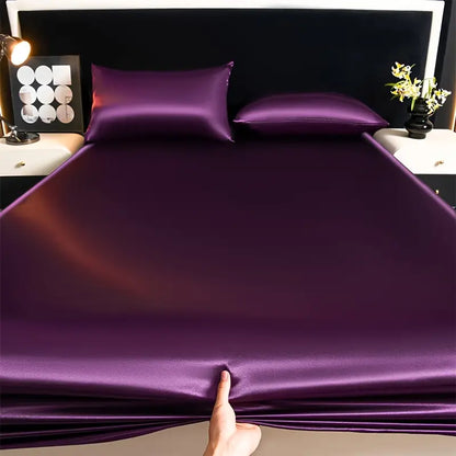 CASSIA | Luxe Satijnen Hoeslaken – Zijdezacht, Verkoelend & Comfortabel Voor Elk Seizoen