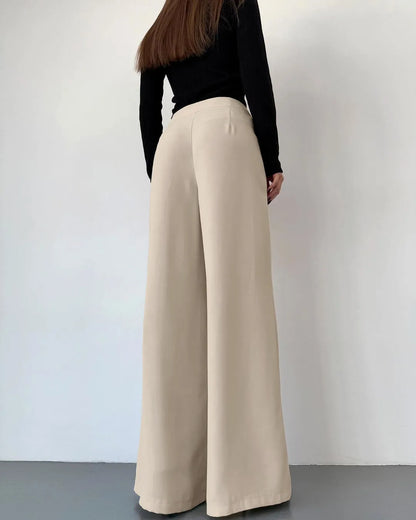 MATHILDE | Elegant Wijde Pantalon Voor Dames Met Uniek Taille-Detail – Comfort & Klasse Gecombineerd!