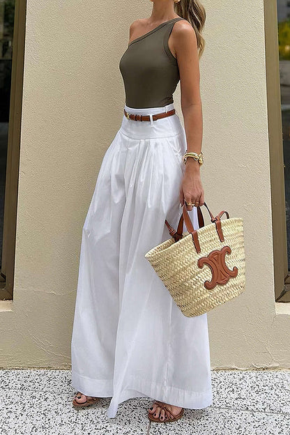 MONA | Elegante Witte Broek Voor Dames Met Wijde Pijpen - Zomers, Luchtig & Comfortabel
