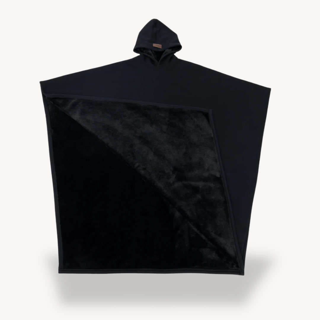 Gevoerde warme hooded poncho | ultiem comfort voor thuis in herfst en winter