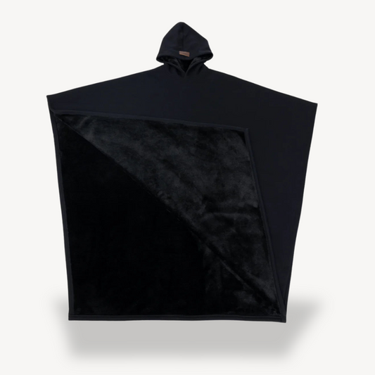 Gevoerde warme hooded poncho | ultiem comfort voor thuis in herfst en winter
