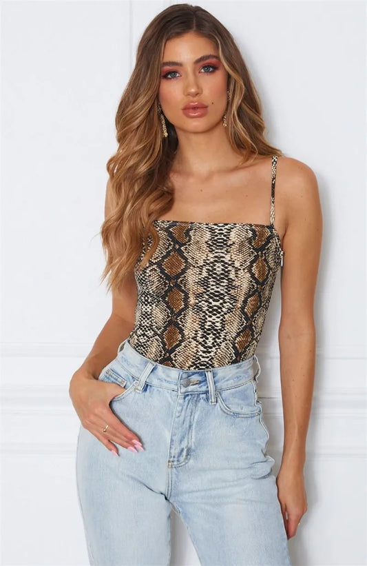 ASSANA | Dames Body Met Slangenprint - Verleidelijk & Stijlvol