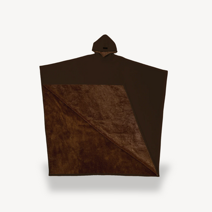 Gevoerde warme hooded poncho | ultiem comfort voor thuis in herfst en winter