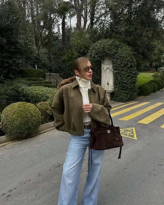 ISLA | Oversized Suède Dames Jas – Warm, Elegant & Perfect Voor Het Najaar