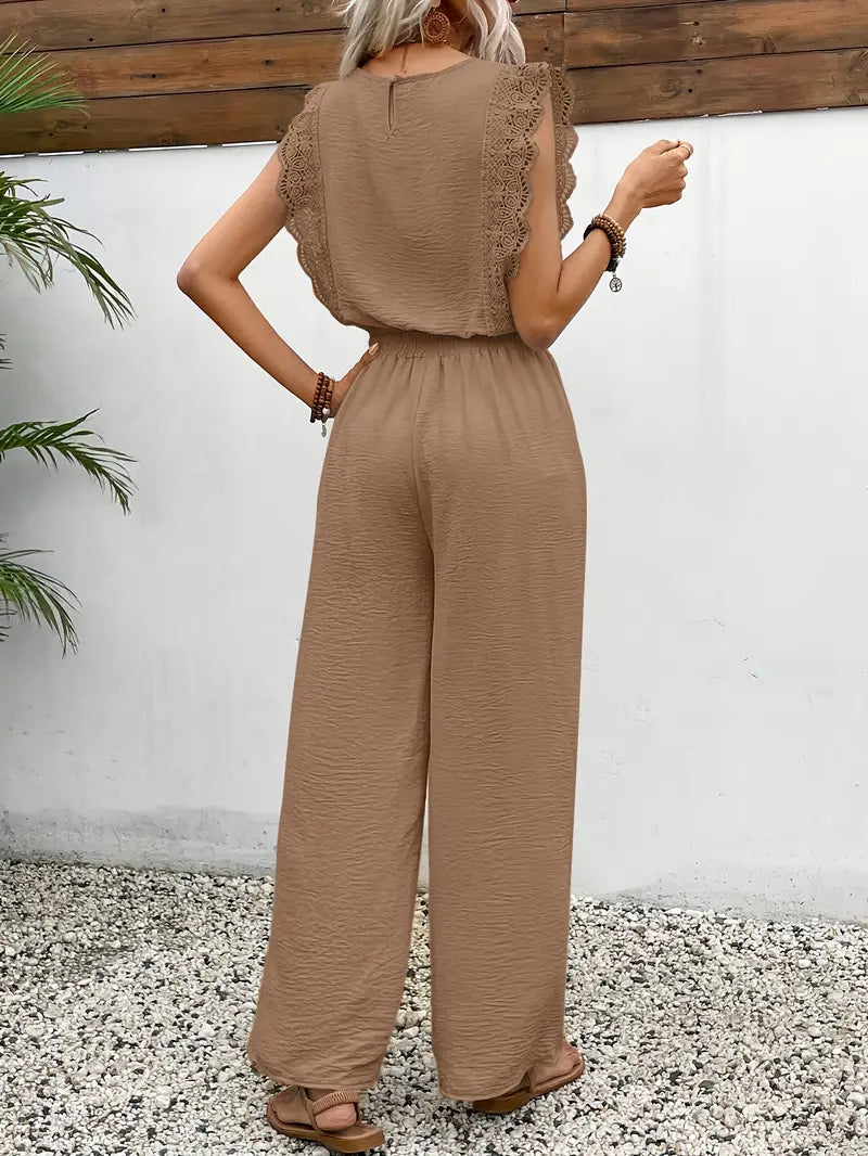 NOÉMI | Luchtige Jumpsuit Met Kantdetails – Vrouwelijk, Comfortabel & Ideaal Voor Warme Dagen