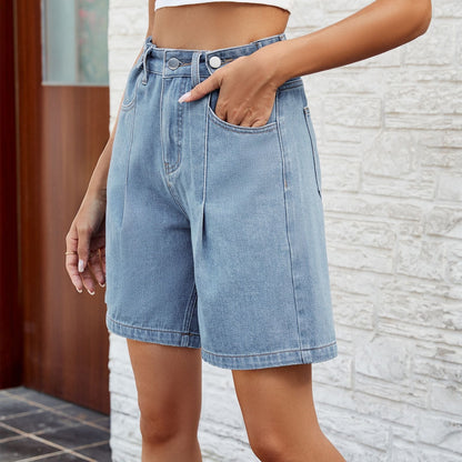 KENDRA | Dames Denim Oversized Short met Vintage Straight Fit – Casual, Comfortabel & Stijlvol