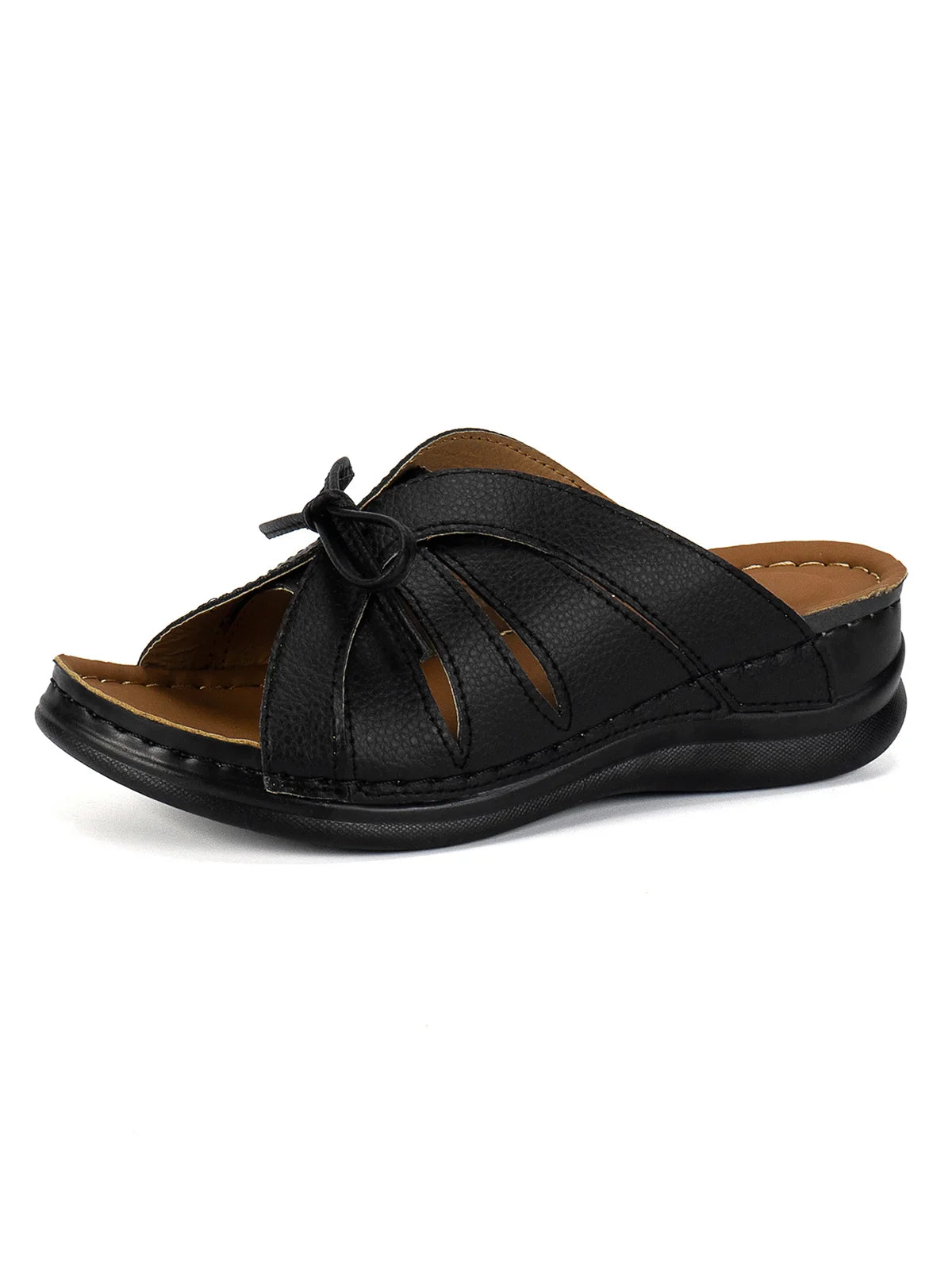 NORA | Orthopedische Instap Slippers Voor Dames Met Vegan Leer En Strikje – Comfortabel, Elegant, Duurzaam