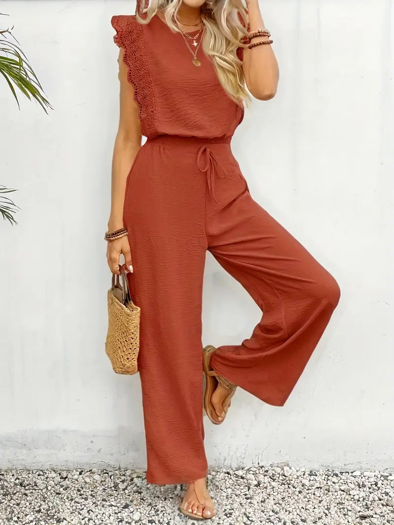 NOÉMI | Luchtige Jumpsuit Met Kantdetails – Vrouwelijk, Comfortabel & Ideaal Voor Warme Dagen