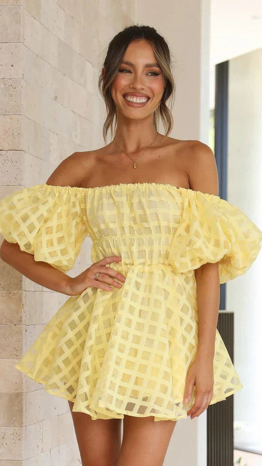 CELESTE | Off-shoulder Zomerjurk Met Pofmouwen Voor Dames