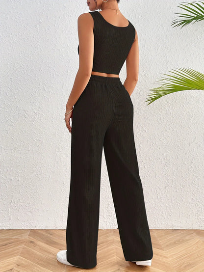MISUKO | Luchtige Dames Zomerset Met Ribstructuur – Comfortabel, Casual & Ideaal Voor Warme Dagen