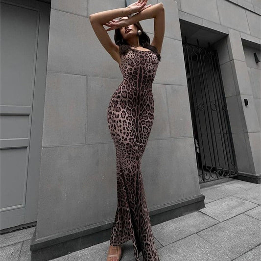 SILVANA | Elegante Luipaard Print Jurk Voor Dames - Getailleerd, Zelfverzekerd & Comfortabel