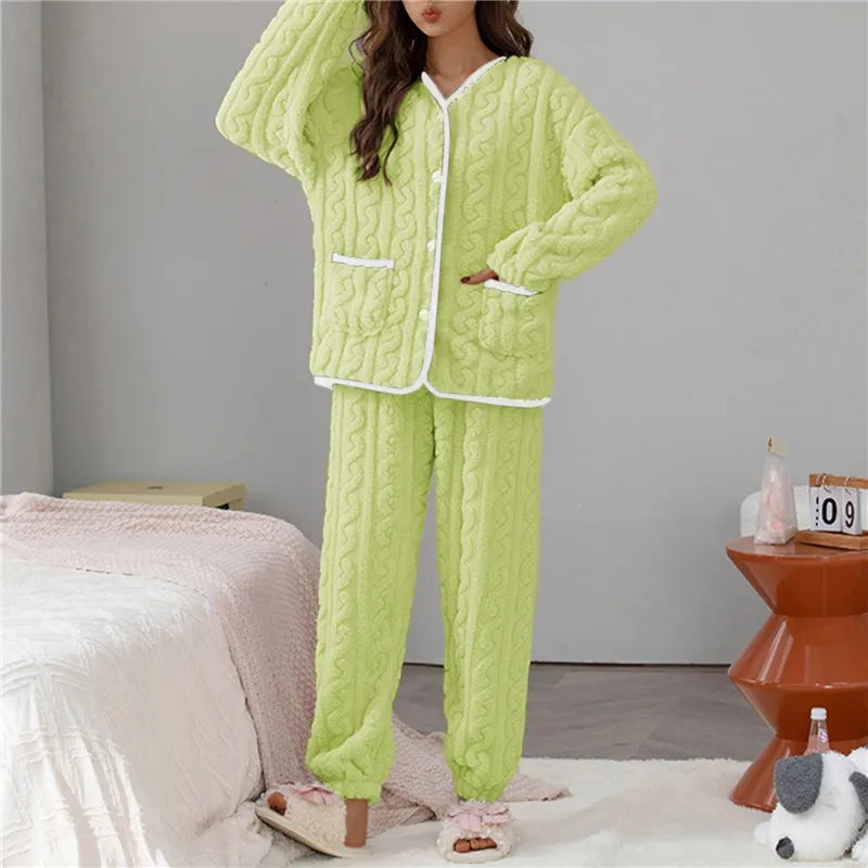 Dames Pyjama-Set | Klassiek, Stijlvol, Warm En Tijdloos Voor De Winter