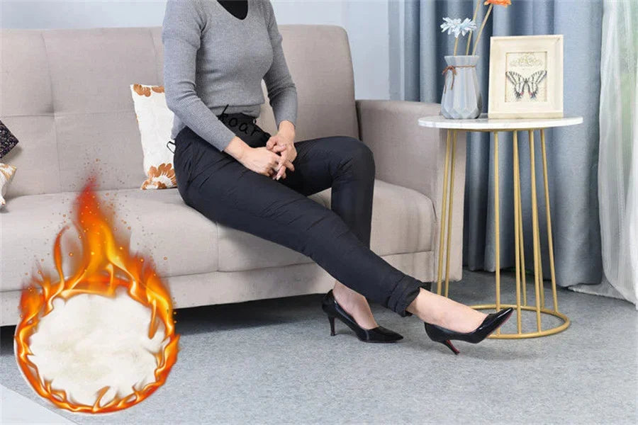 Winter Broek Voor Dames In Grote Maten | Warme Rechte Winterpants Met Thermovoering