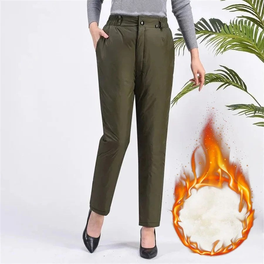 Winter Broek Voor Dames In Grote Maten | Warme Rechte Winterpants Met Thermovoering