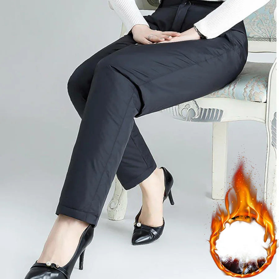 Winter Broek Voor Dames In Grote Maten | Warme Rechte Winterpants Met Thermovoering