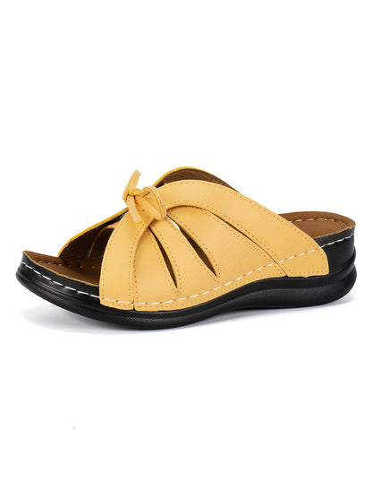 NORA | Orthopedische Instap Slippers Voor Dames Met Vegan Leer En Strikje – Comfortabel, Elegant, Duurzaam