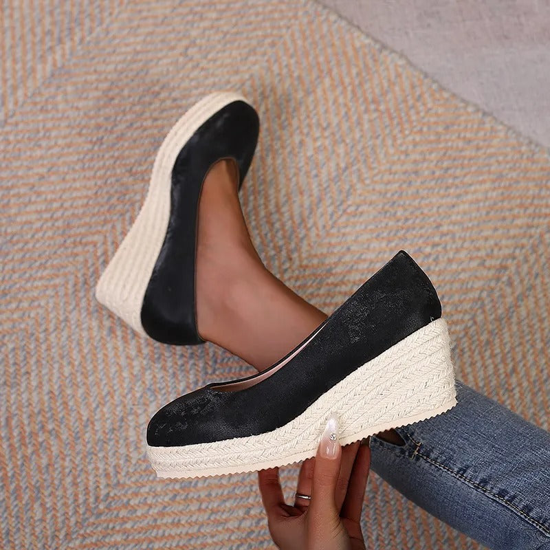 CAMILLE | Dames Plateauschoen met Espadrillezool – Comfort, Verfijning & Zomerse Flair
