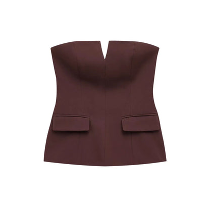 MILA | Luxe Strapless Dames Top Met V-Hals En Antislip Detail – Elegant, Comfortabel & Blijft Perfect Zitten