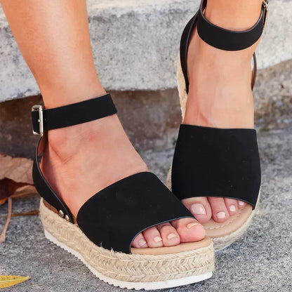 POLLY | Verfijnde Zomer Sandalen Voor Dames Met Geweven Zool - Zomers, Stijlvol & Comfortabel