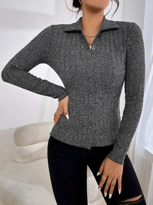 AMEI | Getailleerd Dames Vestje met Knopen & Kraagje