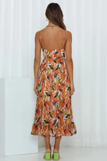 MILA | Zomerse Midi Jurk Voor Dames Met Kleuren Print – Elegant, Luchtig & Fris