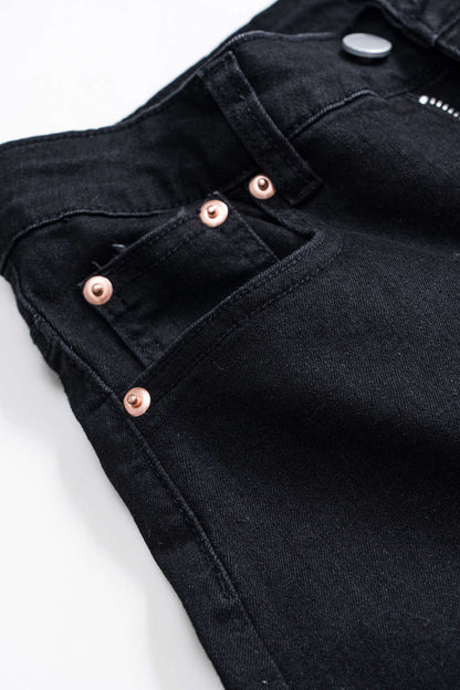 LORIE | High Waist Dames Denim Broek Met Transparante Kant Wijde Pijpen – Gedurfd, Modieus & Ideaal Voor Avonden Uit Of Festivals