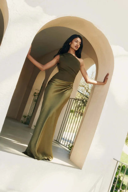 LIVIA | Dames One Shoulder Maxi Jurk – Elegant, Chic & Perfect Voor Feestelijke Gelegenheden