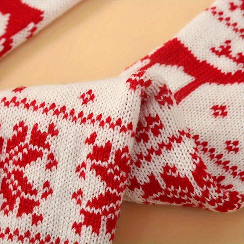 Kerst Kniekousen Voor Dames | Warme Gebreide Winter Kniekousen Met Feestelijke Print
