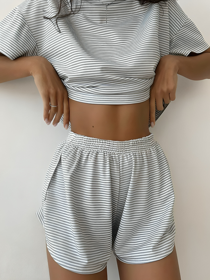 JUDIT | Luchtige Dames Set Met Streeppatroon En Relaxte Pasvorm – Comfortabel, Casual, Zomers