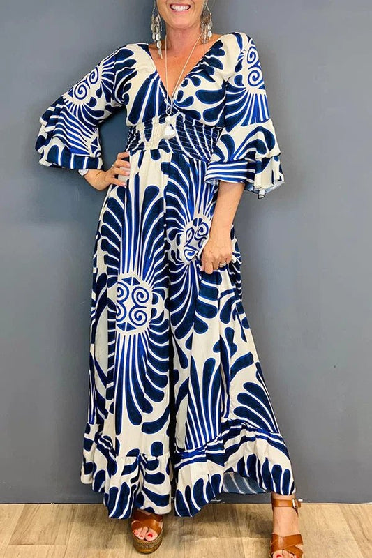 LUNETTE | Vintage Bloemenjumpsuit Met Ruches – Vrouwelijk, Comfortabel & Ideaal Voor Lente-Outfits