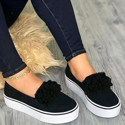 ABLA | Dames Loafers met Bloemenaccent en Platformzool