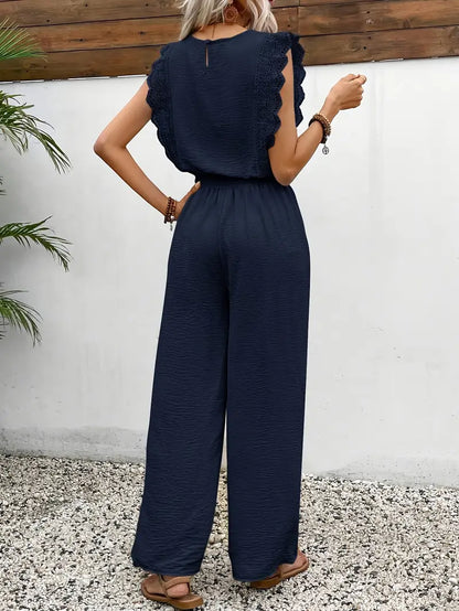 NOÉMI | Luchtige Jumpsuit Met Kantdetails – Vrouwelijk, Comfortabel & Ideaal Voor Warme Dagen
