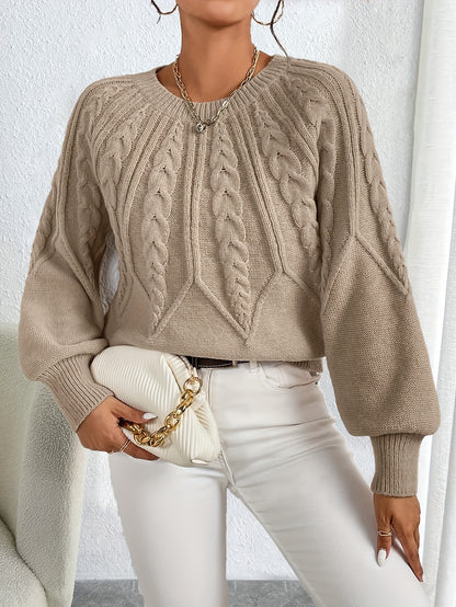 Gebreide Trui Voor Dames | Warme Lantaarnmouw Trui Voor Herfst & Winter