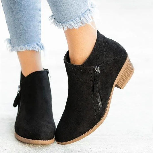 COLETTE | Comfortabele & Stevige Lage Laarzen met Hakje voor Dames