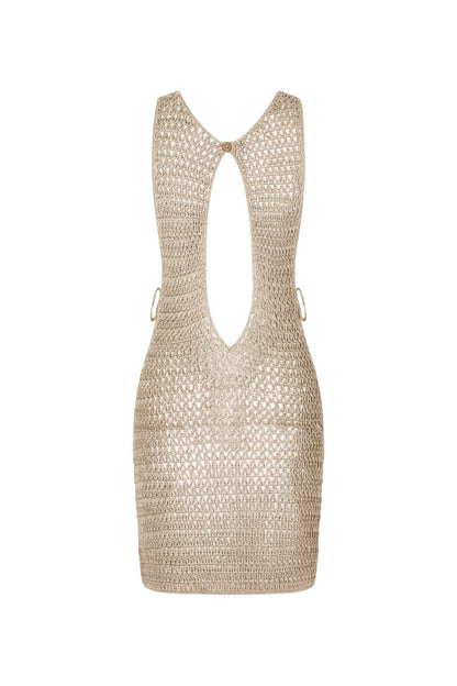 ATHENA | Gebreide Strandjurk Met Open Zijdes - Elegant, Zomers & Verleidelijk