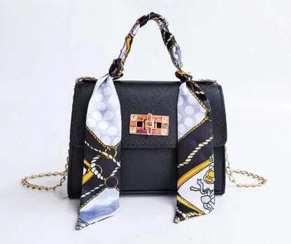 Handtas Voor Dames | Luxe Leren Schoudertas Met Sjaal Handgreep En Gouden Sluiting