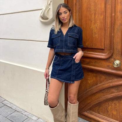 GIULIA | Denim Set – Trendy, Uniek & Zelfverzekerd!