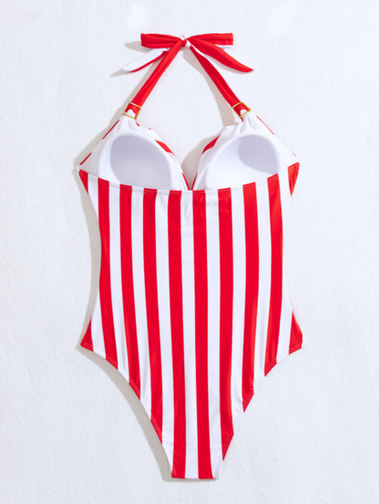 SIRELLA | Dames Badpak Wit Rood Gestreept - Stijlvol & Comfortabel