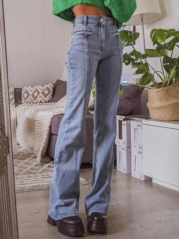 Dames Flare Jeans Met Rode Ster | Vintage Y2K Statement Jeans