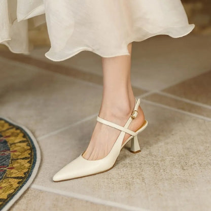 ESTELLE | Dames Hakken Met Middenhak, Gekruist Ontwerp & Spitse Neus – Elegant, Verfijnd & Comfortabel Voor Elke Gelegenheid