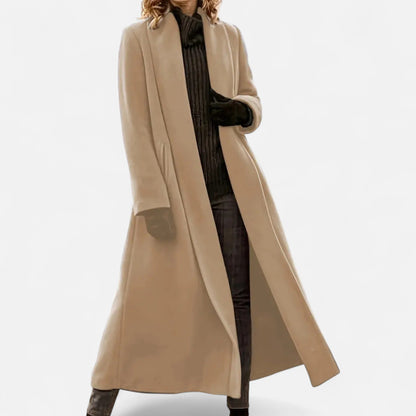 Lange Elegante Dames Coat Met Lape-Kraag - Perfect voor de Koude periode