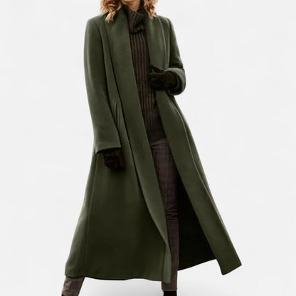 Lange Elegante Dames Coat Met Lape-Kraag - Perfect voor de Koude periode