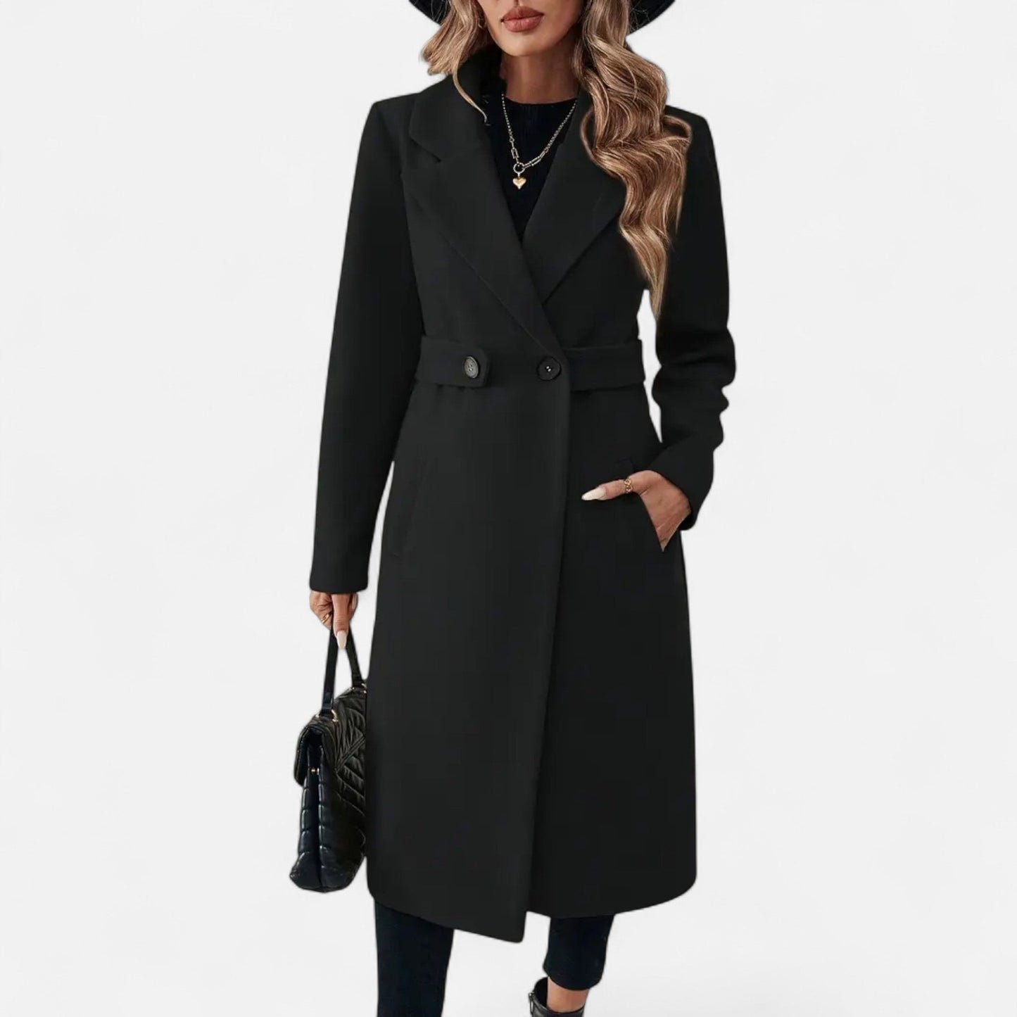Lange Tweed Overjas Dames | Elegant Ceintuurmodel Voor Tijdloze Winterstijl