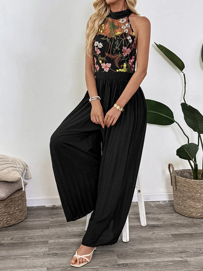 IRMA | Geborduurde Kanten Dames Jumpsuit met Palazzo Broek – Elegantie en Statement in Één