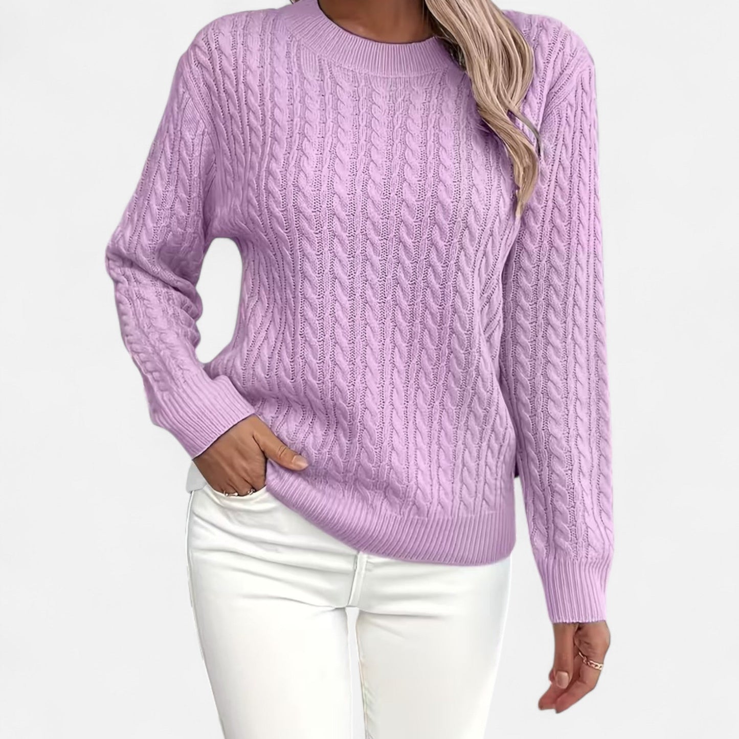 Casual Ronde Hals Trui | Zachte Gebreide Comforttrui