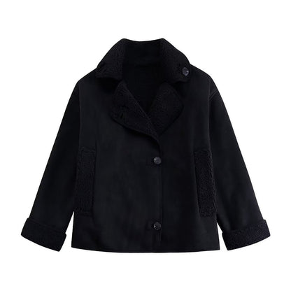 CLOE | Korte Damesjas Met Bonteffect En Schapenvacht Voering – Warm, Vintage & Perfect Voor de Koude Dagen