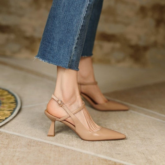 ESTELLE | Dames Hakken Met Middenhak, Gekruist Ontwerp & Spitse Neus – Elegant, Verfijnd & Comfortabel Voor Elke Gelegenheid